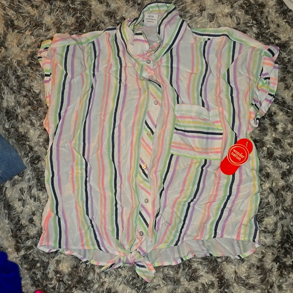 wonder nation Other - Woven tie front top